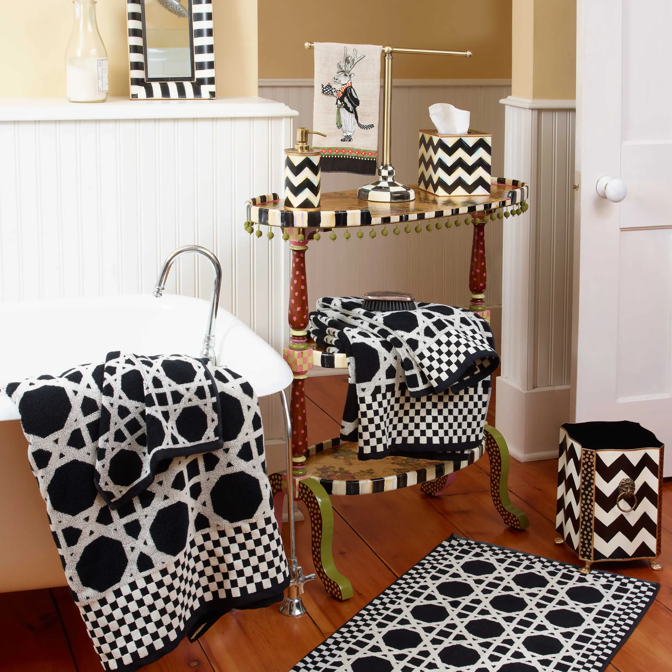 Sale MacKenzie-Childs Zig Zag Waste Bin
